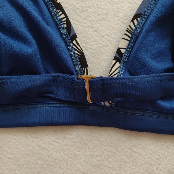 Marimekko For Target Blue & Black Print Triangle Bikini Top L - Picture 7 of 9